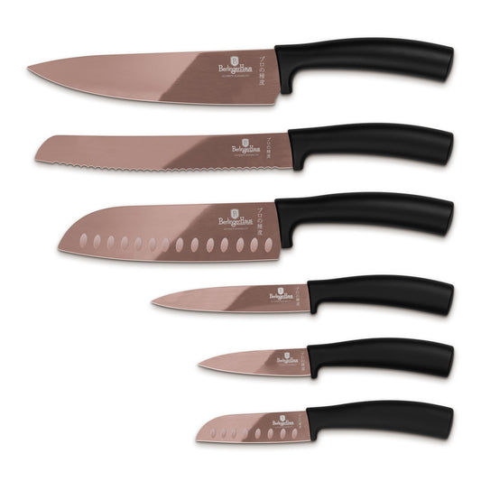 Berlinger Haus 6-Piece Stainless Steel Knife Set – Rose Gold