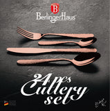 Berlinger Haus 24 Piece Stainless Steel Mirror Finish Cutlery Set - Rose Gold