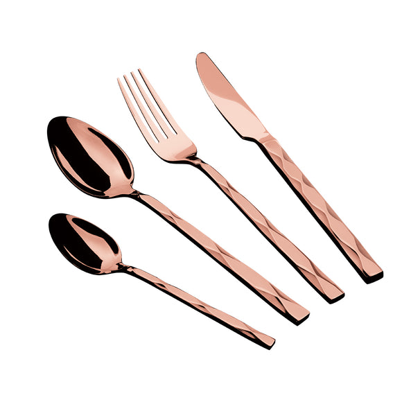 Berlinger Haus 24 Piece Stainless Steel Mirror Finish Cutlery Set - Rose Gold