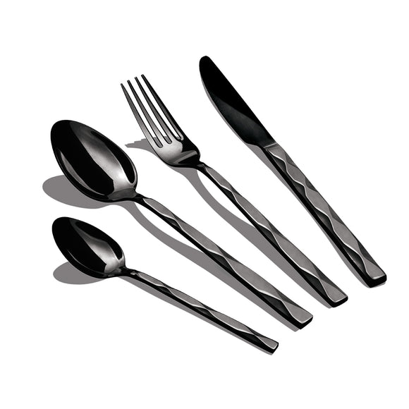 Berlinger Haus 24 Piece Stainless Steel Mirror Finish Cutlery Set - Black