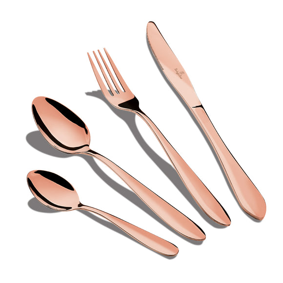 Berlinger Haus 24-Piece Mirror Finish Cutlery Set - Rose Gold Metallic