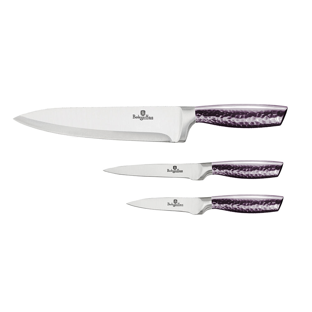 Berlinger Haus 3-Piece Stainless Steel Knife Set - Purple Eclipse