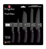 Berlinger Haus 6-Piece Non-Stick Knife Set with Magnetic Hanger - Purple