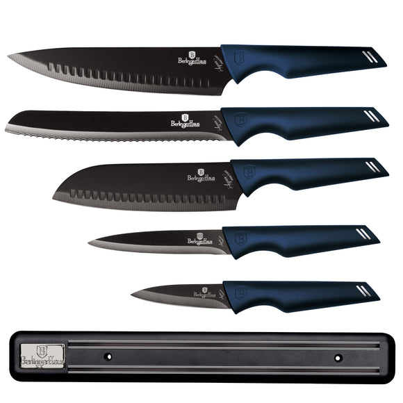 Berlinger Haus 6-Piece Knife Set with Magnetic Hanger - Aquamarine