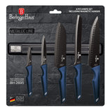 Berlinger Haus 6-Piece Knife Set with Magnetic Hanger - Aquamarine