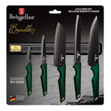 Berlinger Haus 6-Piece Knife Set with Magnetic Hanger - Emerald