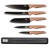 Berlinger Haus 6-Piece Knife Set with Magnetic Hanger - Rose Gold