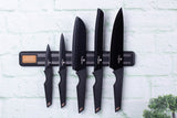 Berlinger Haus 6-Piece Knife Set with Magnetic Hanger - Black Rose