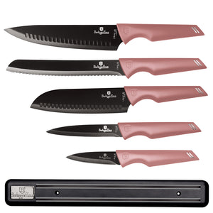 Berlinger Haus 6-Piece Knife Set with Magnetic Hanger - i-ROSE