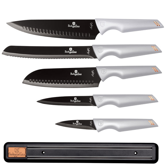 Berlinger Haus 6-Piece Knife Set with Magnetic Hanger - Moon Light