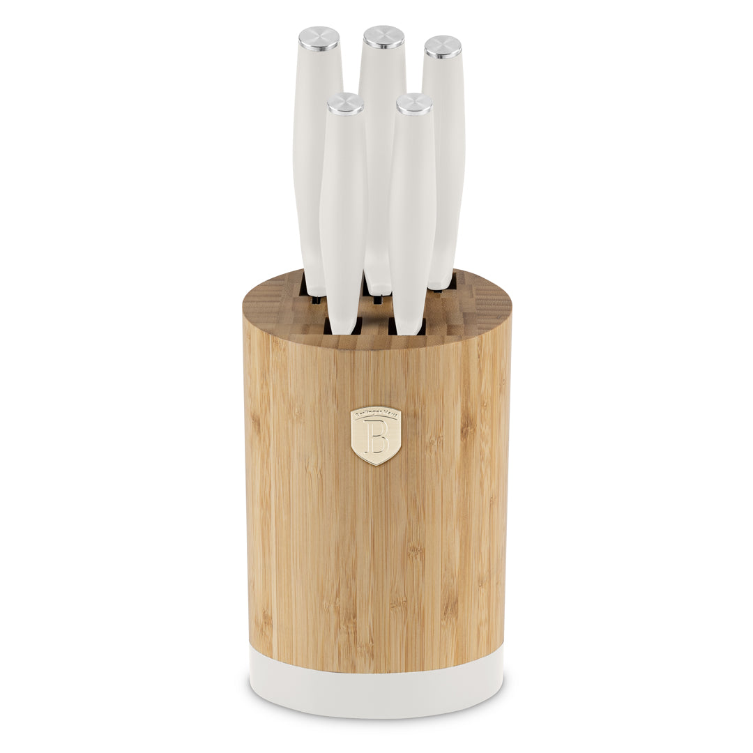 Berlinger Haus 6-Piece Stainless Steel Knife Set with Bamboo Stand – Sahara