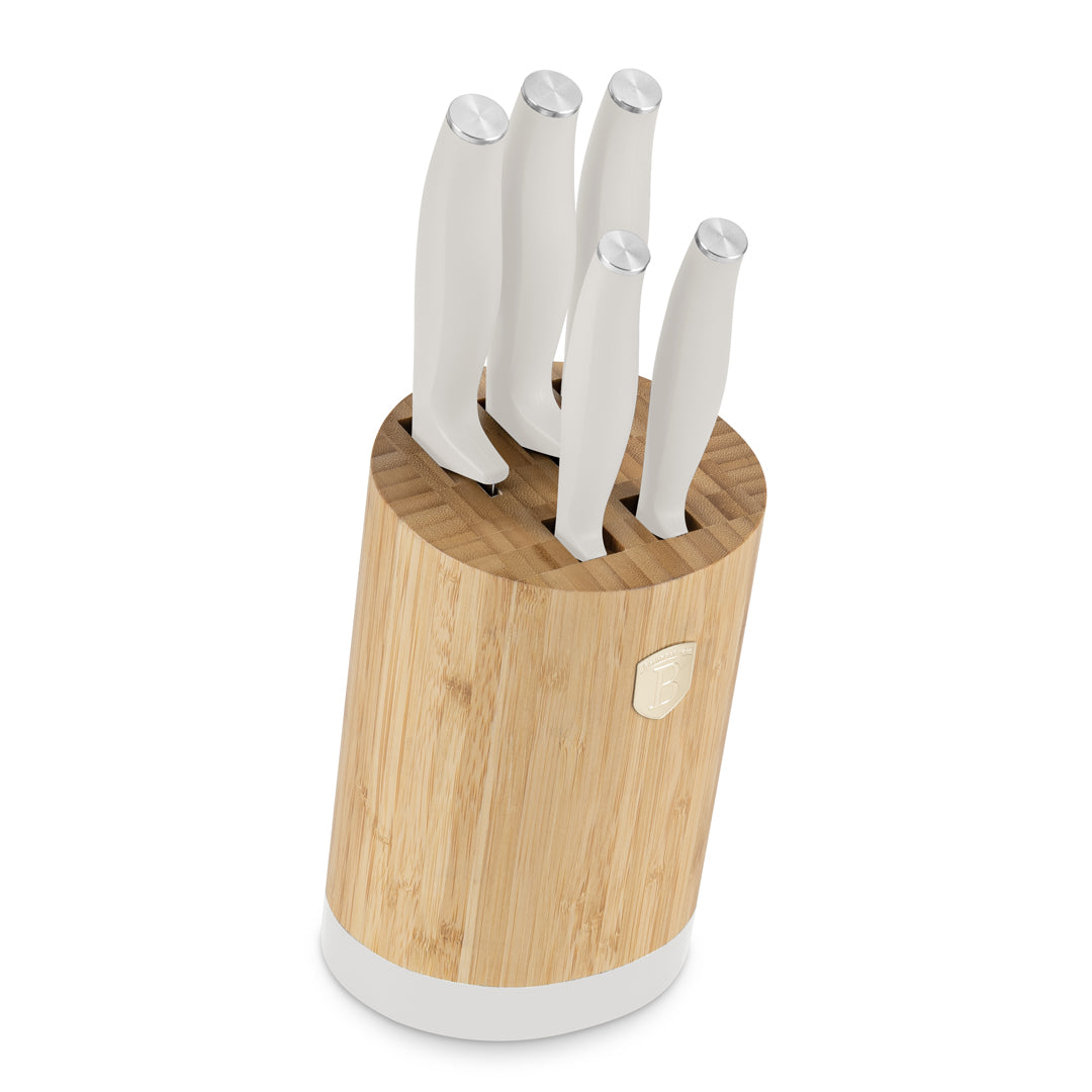 Berlinger Haus 6-Piece Stainless Steel Knife Set with Bamboo Stand – Sahara