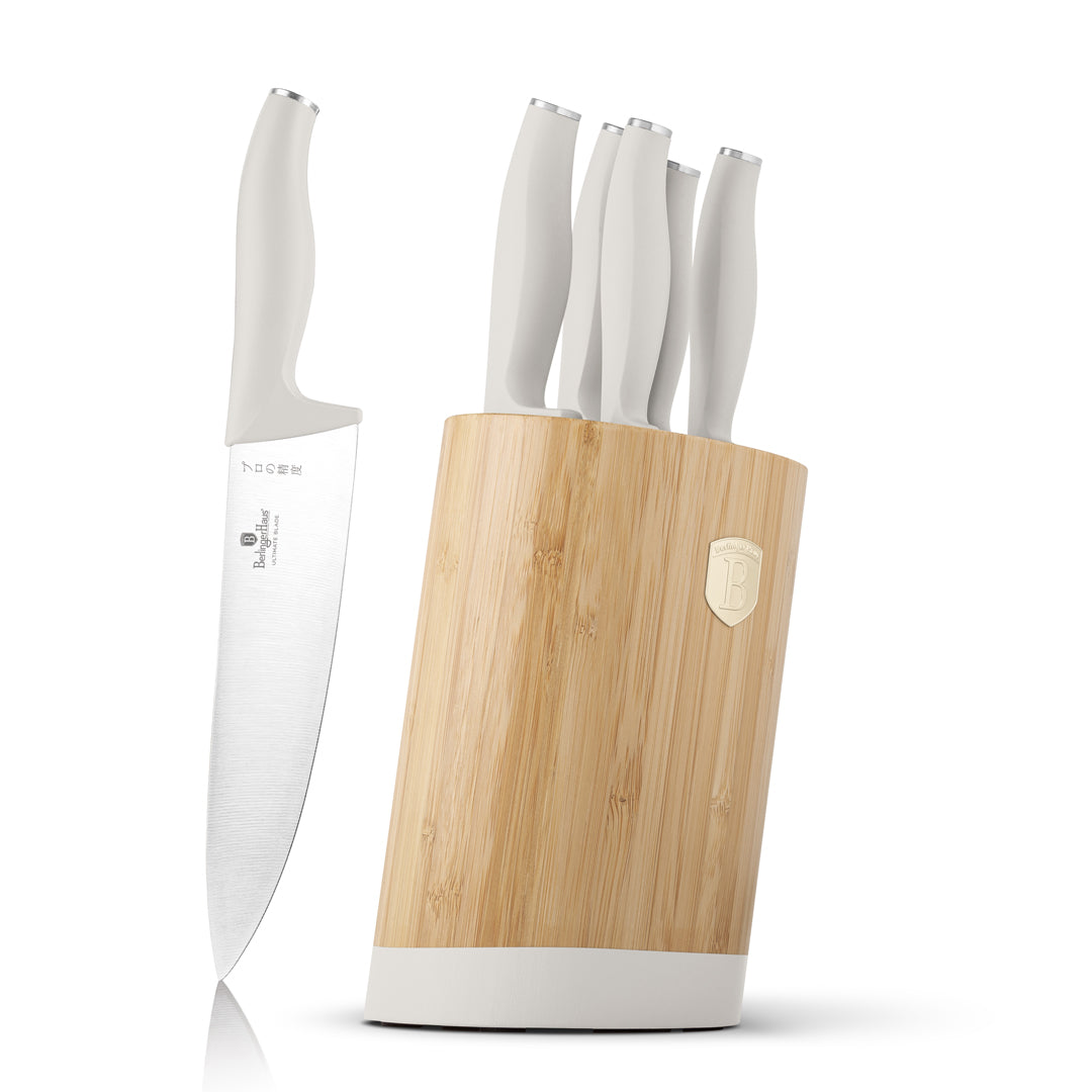 Berlinger Haus 6-Piece Stainless Steel Knife Set with Bamboo Stand – Sahara