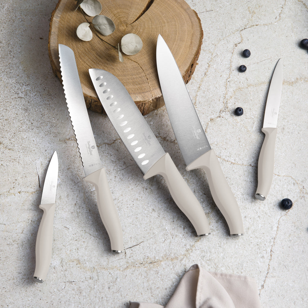 Berlinger Haus 6-Piece Stainless Steel Knife Set with Bamboo Stand – Sahara