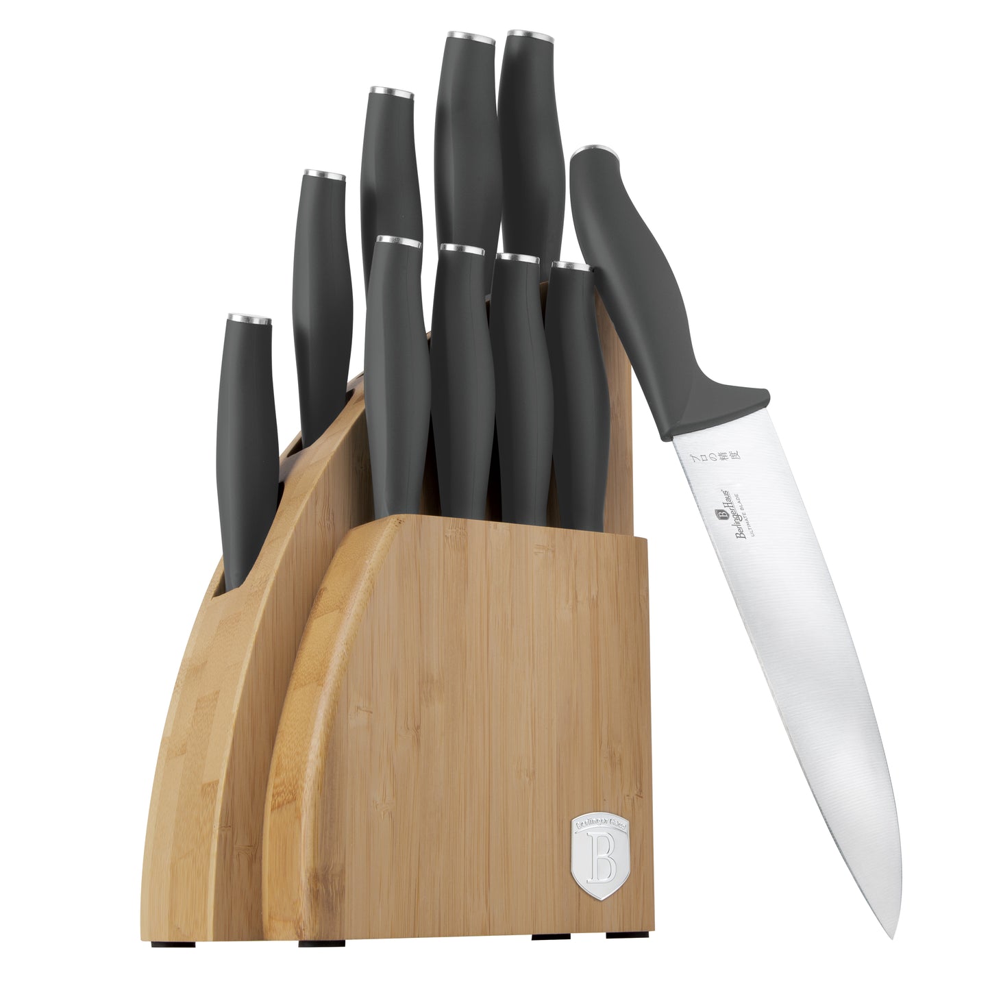 Berlinger Haus 10-Piece Knife Set with Bamboo Stand – Anthracite