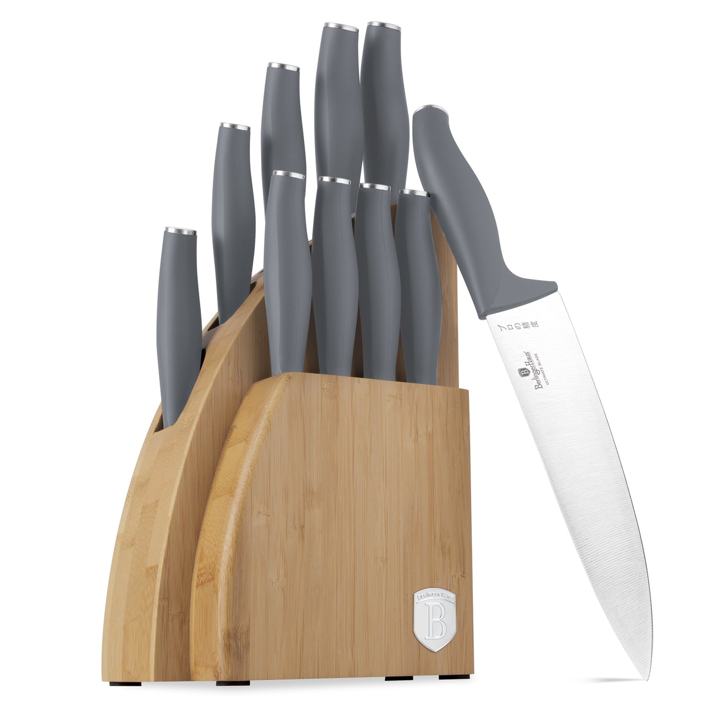 Berlinger Haus 10-Piece Stainless Steel Knife Set with Bamboo Stand – Aspen