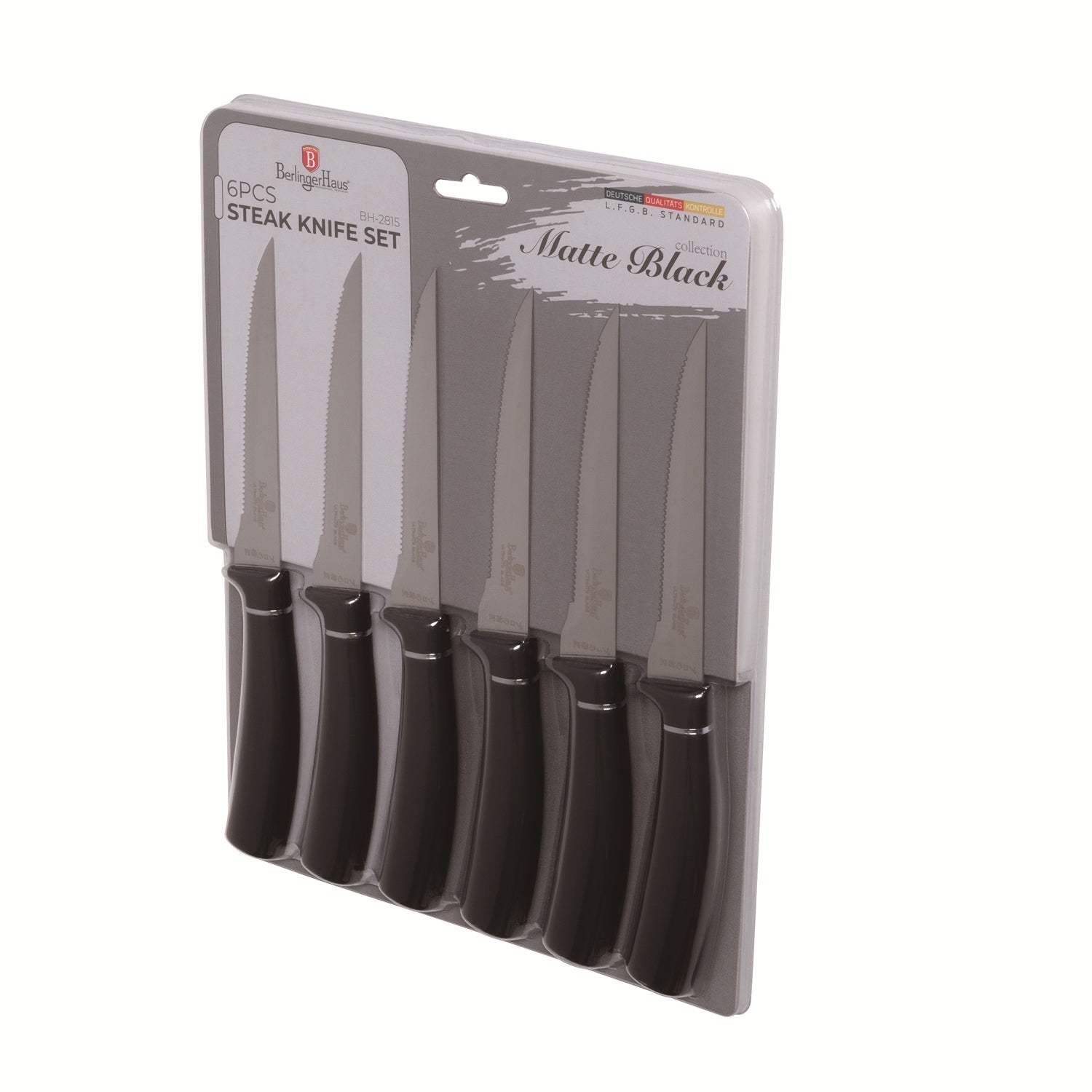 Berlinger Haus 6-Piece Steak Knife Set – Black Silver