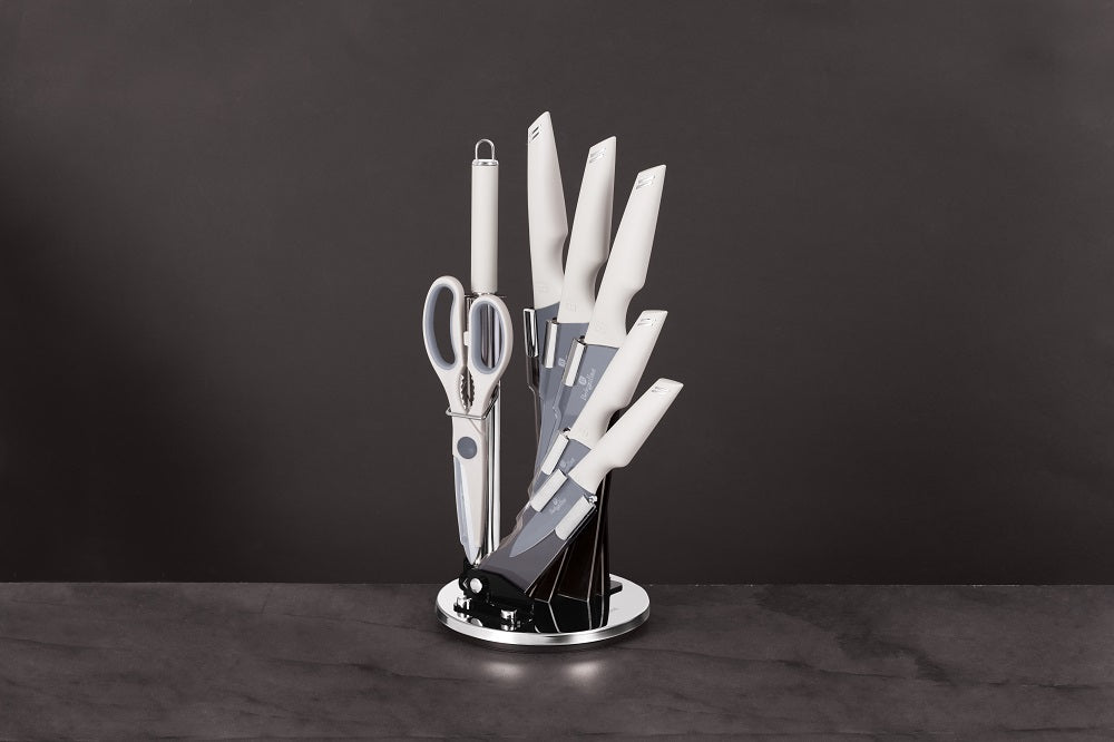 Berlinger Haus 8-Piece Non-Stick Knife Set with Stand - Aspen