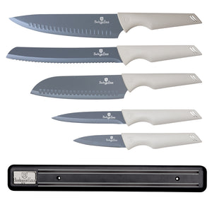 Berlinger Haus 6-Piece Knife Set with Magnetic Hanger - Aspen Collection