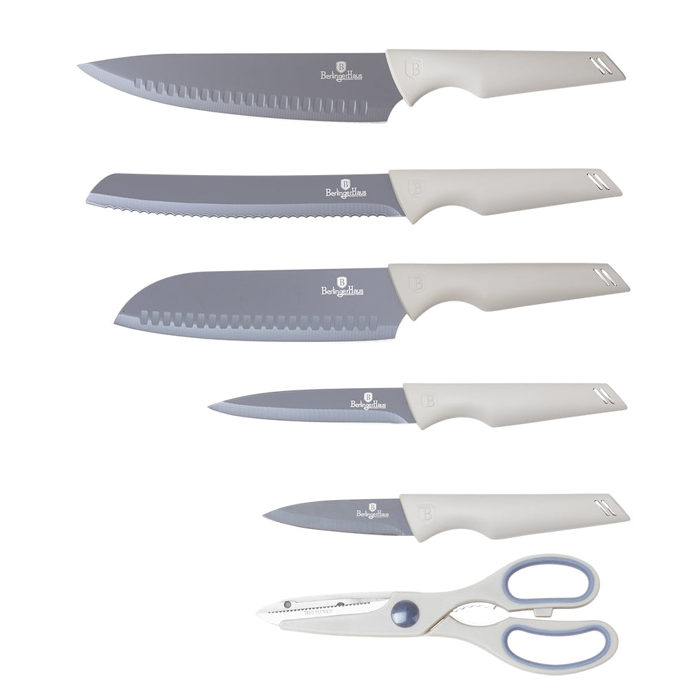 Berlinger Haus 7-Piece Non-Stick Knife Set with Stand - Aspen