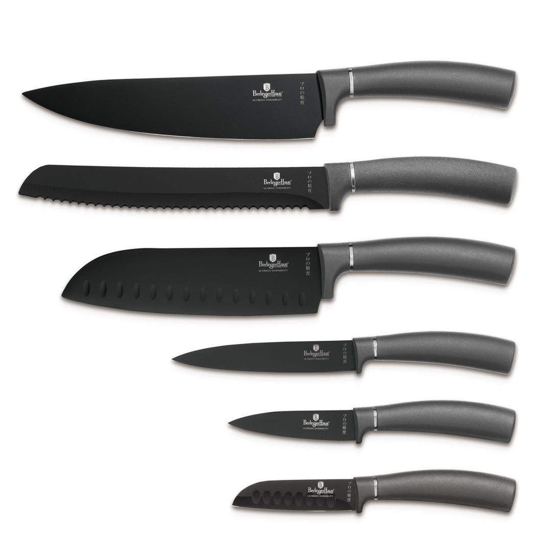 Berlinger Haus 6-Piece Stainless Steel Knife Set – Anthracite