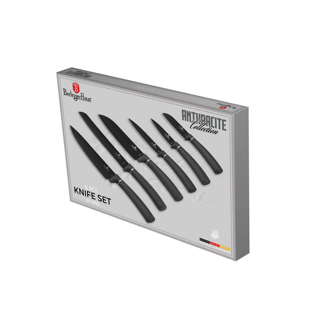 Berlinger Haus 6-Piece Stainless Steel Knife Set – Anthracite