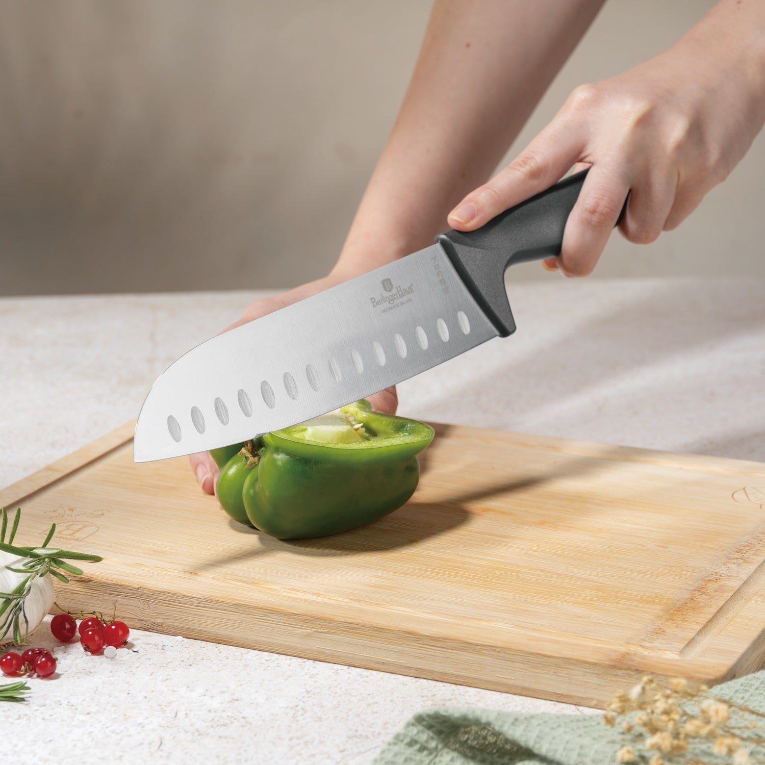 Berlinger Haus 6-Piece Stainless Steel Knife Set with Bamboo Stand – Aspen