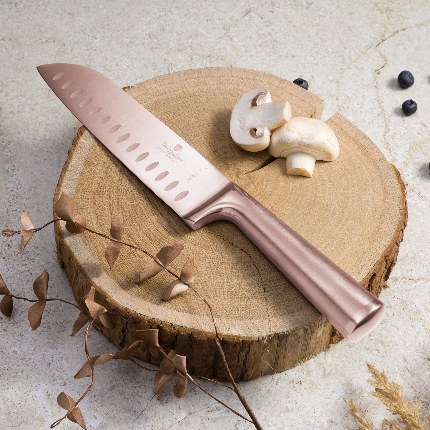 Berlinger Haus 17.5cm Stainless Steel Santoku Knife - Taupe