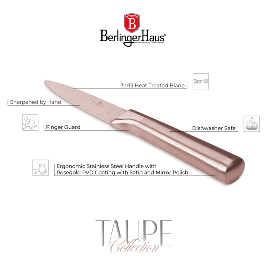 Berlinger Haus 9cm Stainless Steel Paring Knife – Taupe
