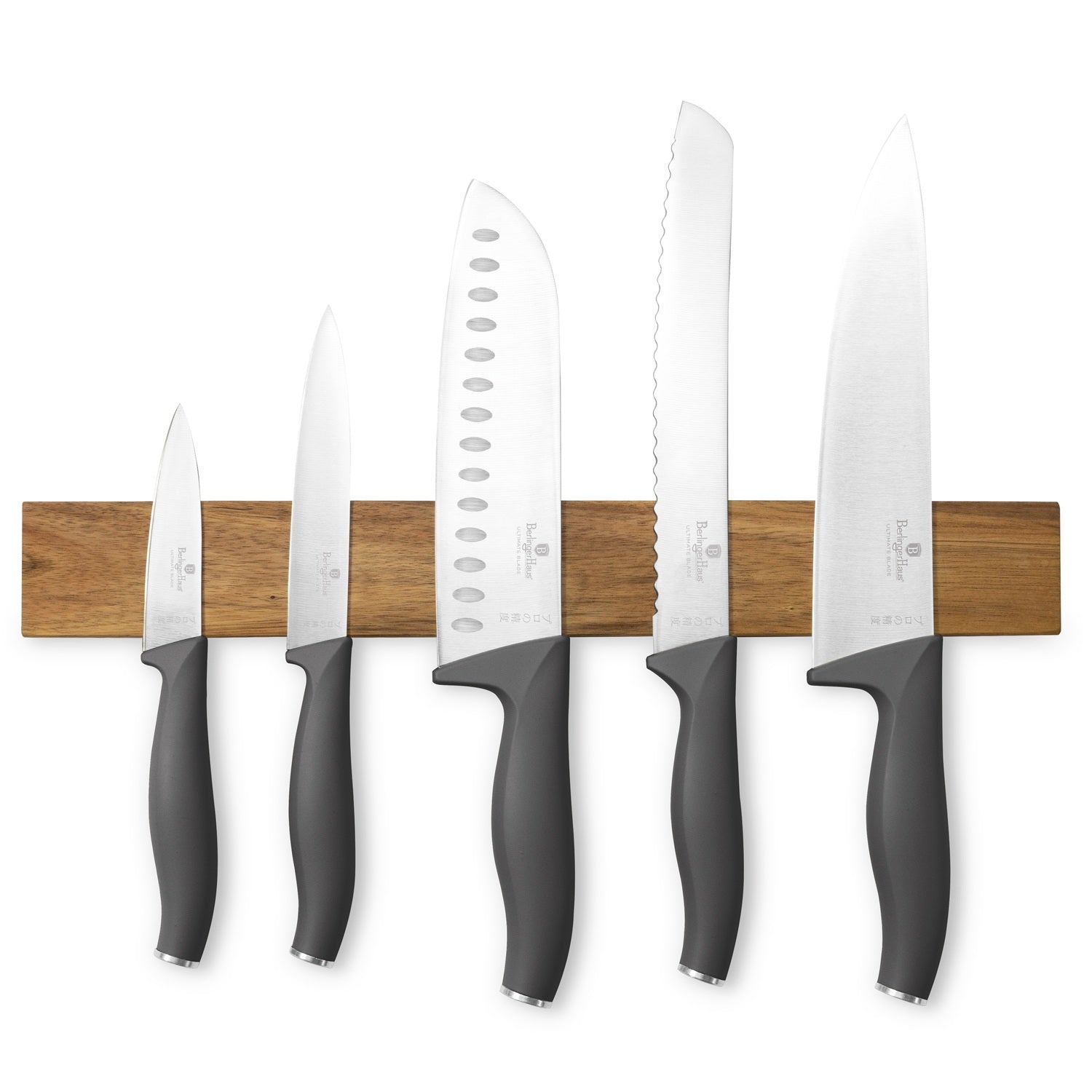 Berlinger Haus 6-Piece Knife Set with Acacia Wood Magnetic Hanger – Anthracite