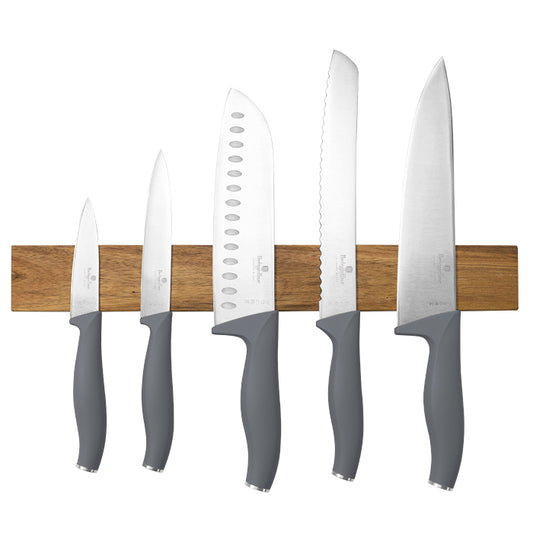 Berlinger Haus 6-Piece Stainless Steel Knife Set with Magnetic Hanger – Aspen