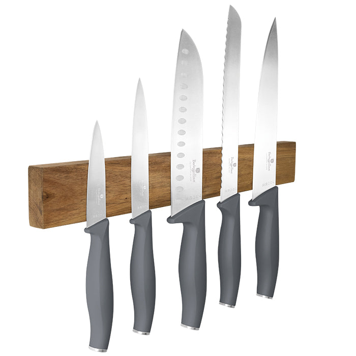 Berlinger Haus 6-Piece Stainless Steel Knife Set with Magnetic Hanger – Aspen