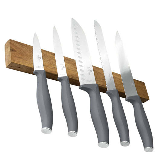 Berlinger Haus 6-Piece Stainless Steel Knife Set with Magnetic Hanger – Aspen
