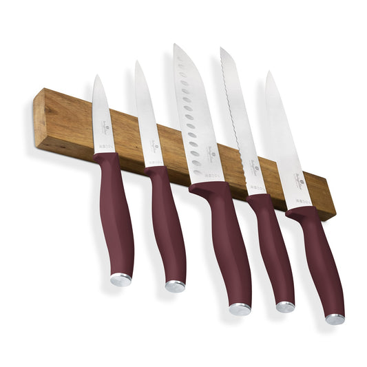 Berlinger Haus 6-Piece Stainless Steel Knife Set with Wood Magnetic Hanger – Leonardo