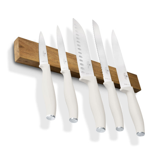 Berlinger Haus 6-Piece Stainless Steel Knife Set with Wood Magnetic Hanger – Sahara