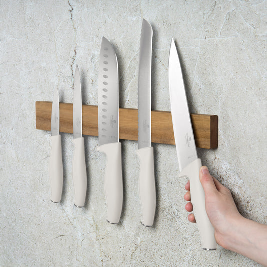 Berlinger Haus 6-Piece Stainless Steel Knife Set with Wood Magnetic Hanger – Sahara