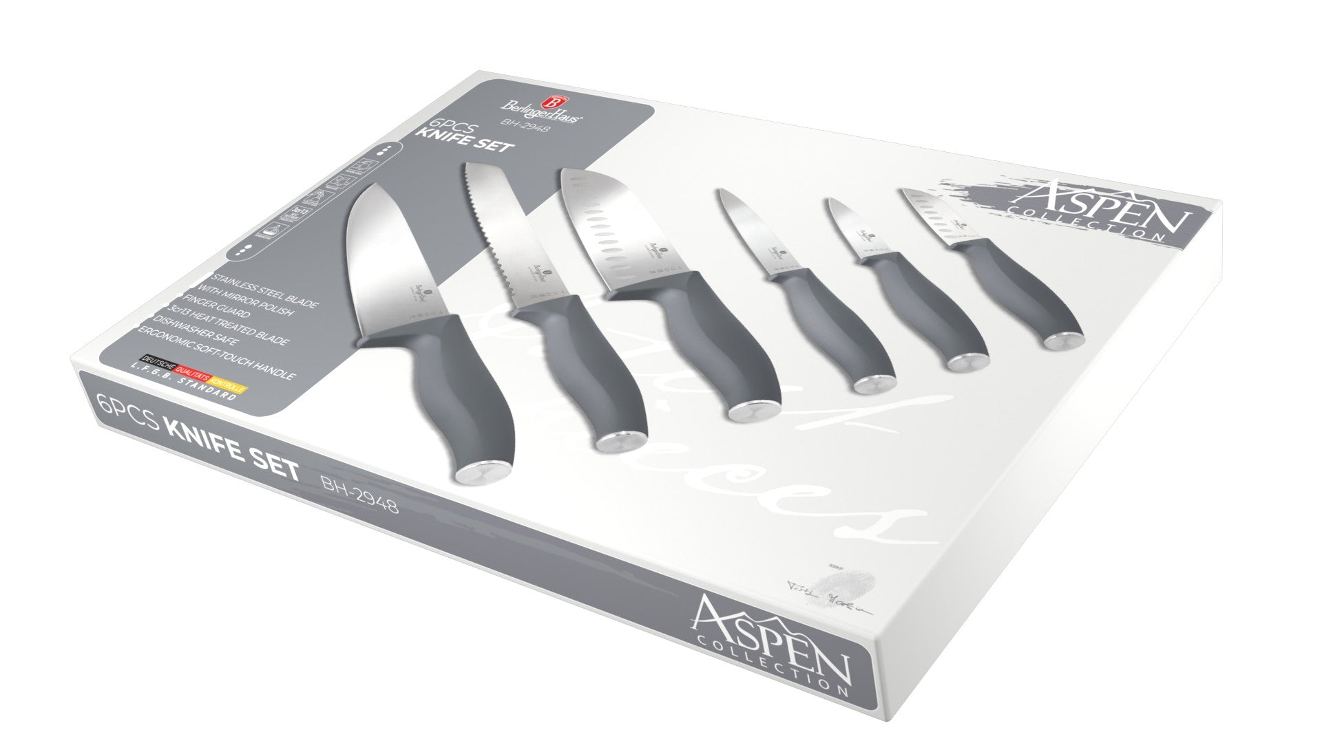 Berlinger Haus 6-Piece Stainless Steel Knife Set – Aspen