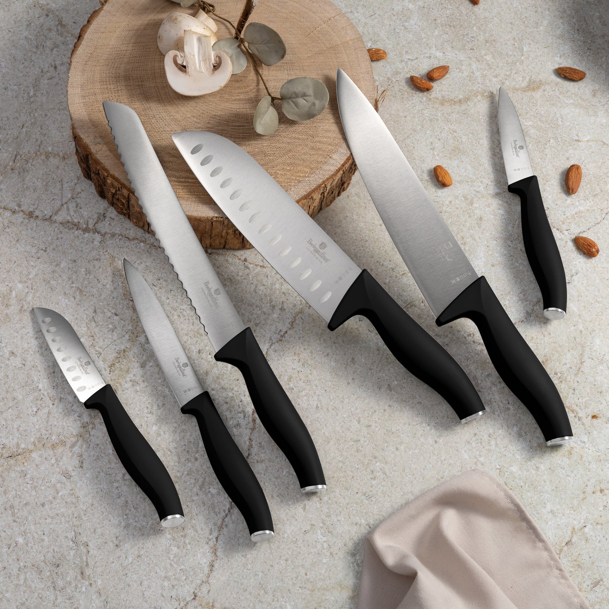 Berlinger Haus 6-Piece Stainless Steel Knife Set – Matte Black