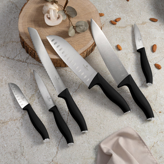 Berlinger Haus 6-Piece Stainless Steel Knife Set – Matte Black