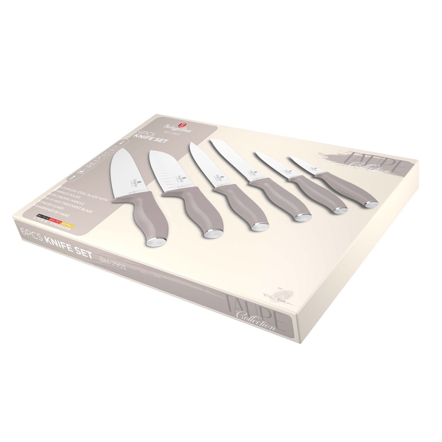 Berlinger Haus 6-Piece Stainless Steel Knife Set - Taupe