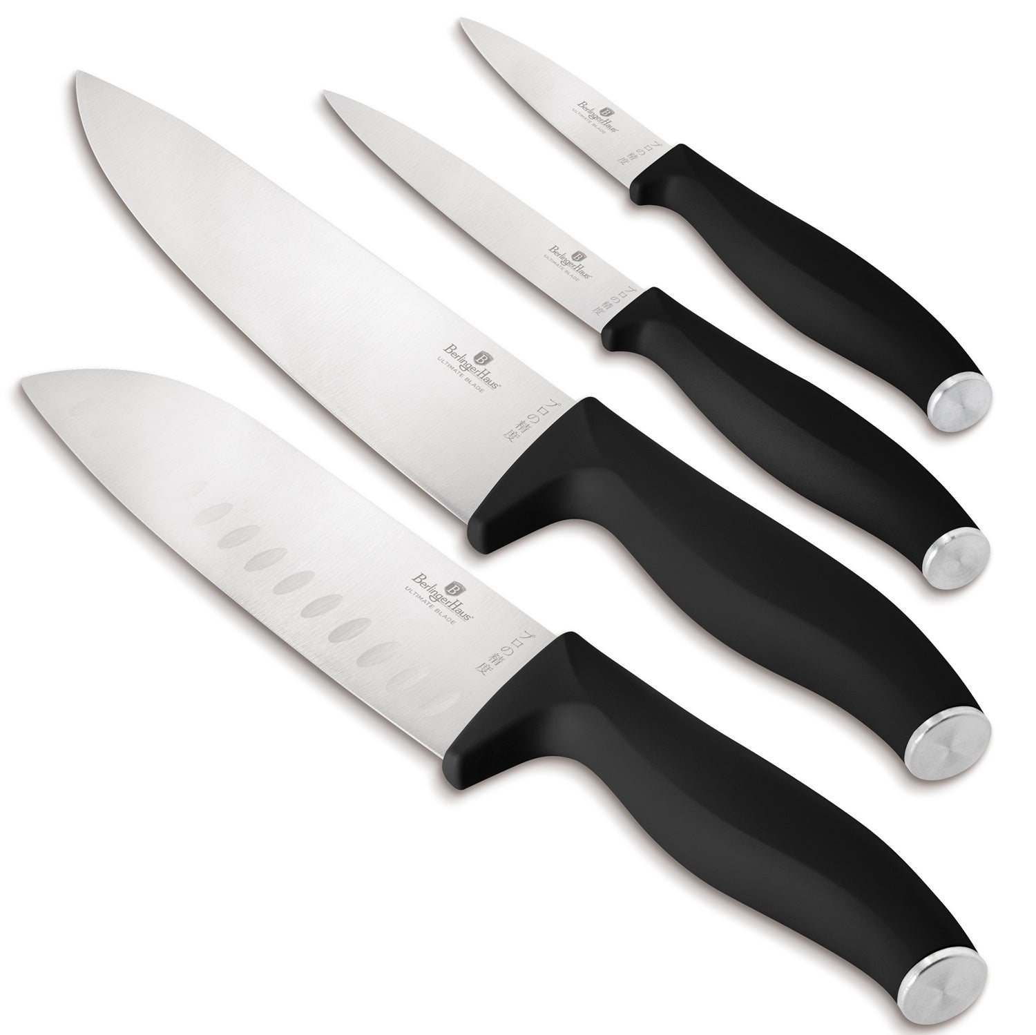 Berlinger Haus 4-Piece Stainless Steel Knife Set - Black Vintage