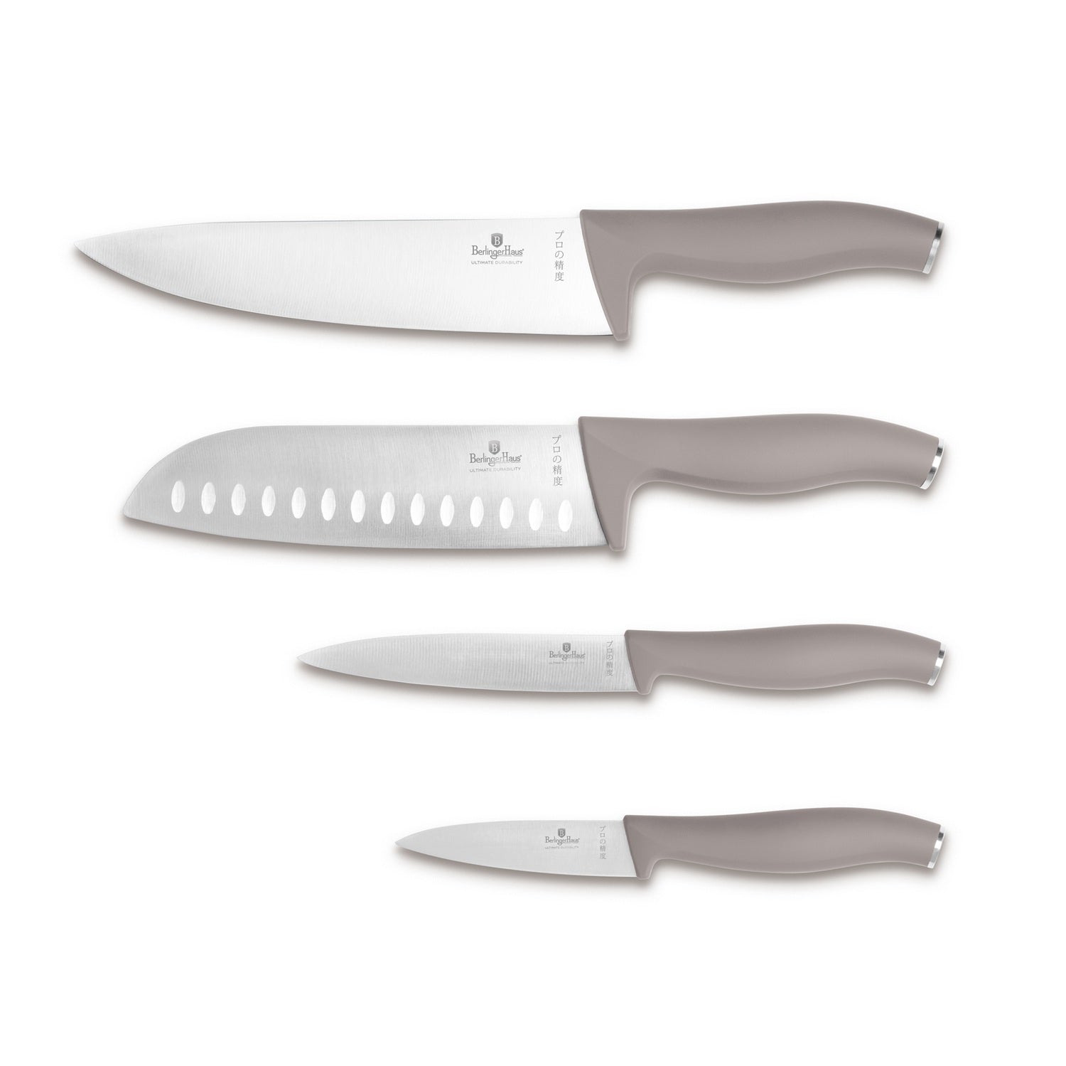 Berlinger Haus 4-Piece Stainless Steel Knife Set - Taupe
