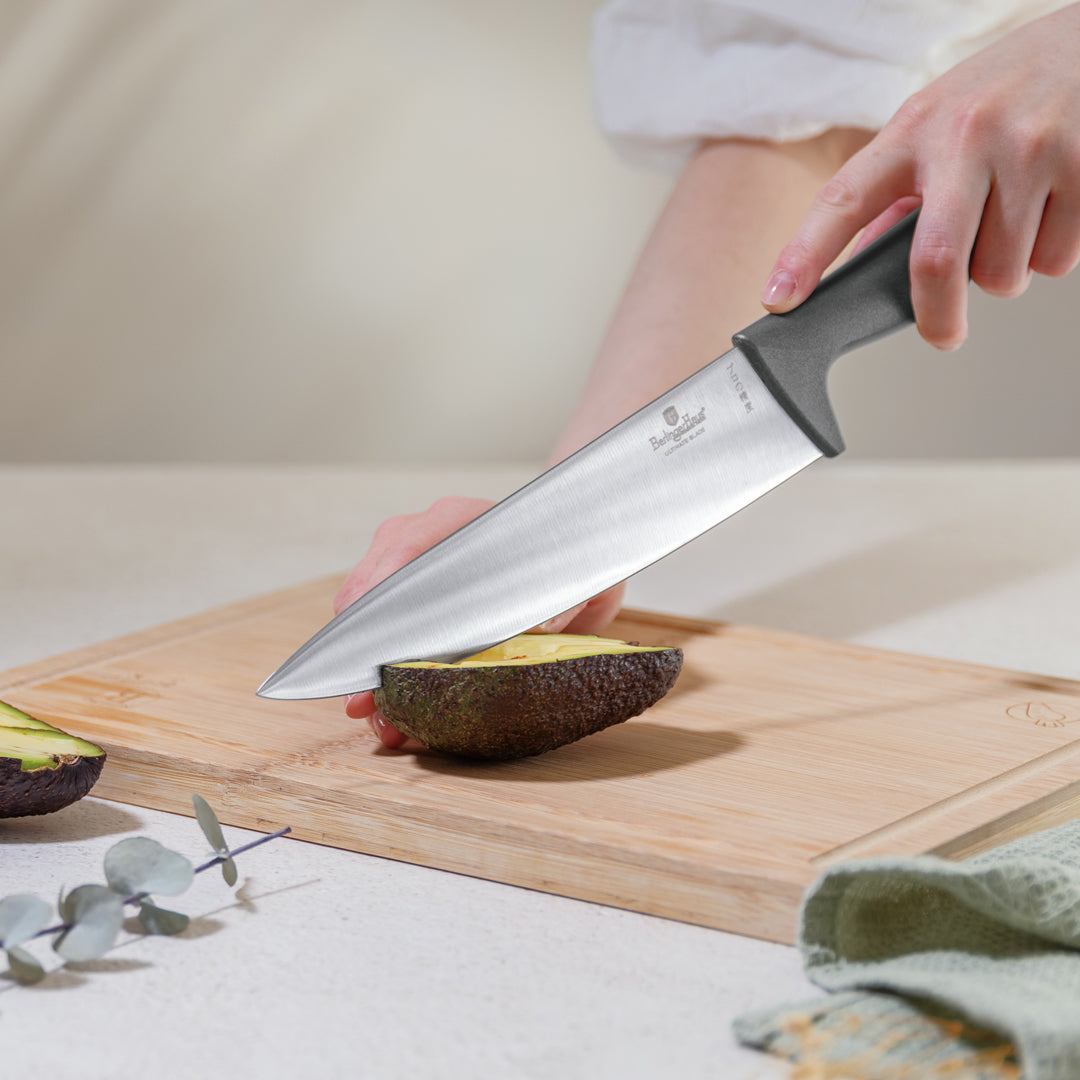 Berlinger Haus 6-Piece Stainless Steel Knife Set with Bamboo Stand – Anthracite