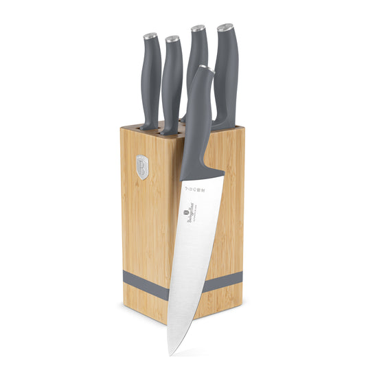 Berlinger Haus 6-Piece Stainless Steel Knife Set with Bamboo Stand – Aspen