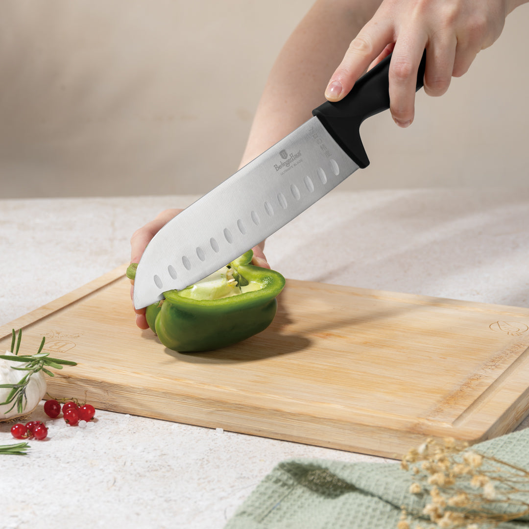 Berlinger Haus 6-Piece Stainless Steel Knife Set with Bamboo Stand – Black Rose