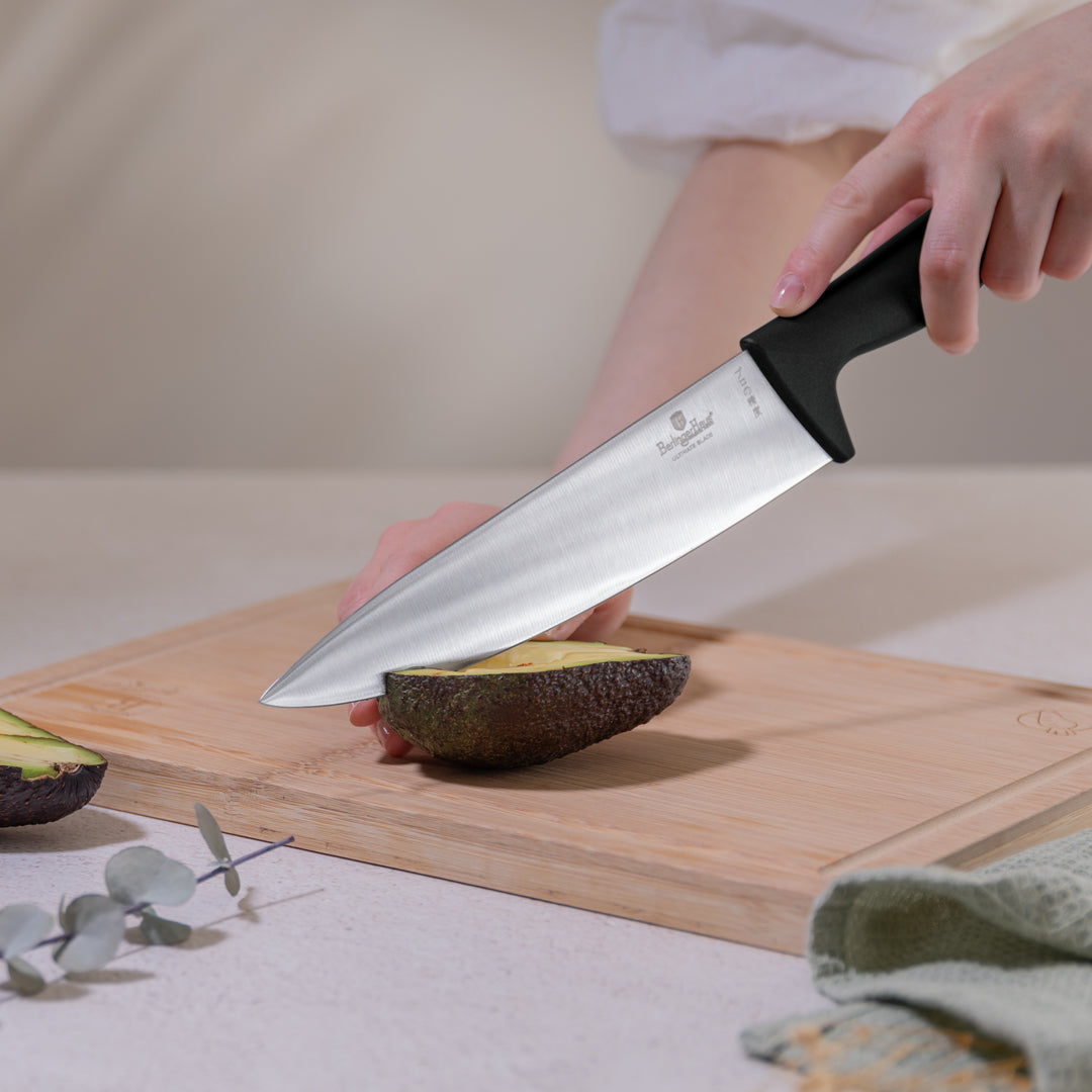 Berlinger Haus 6-Piece Stainless Steel Knife Set with Bamboo Stand – Black Rose