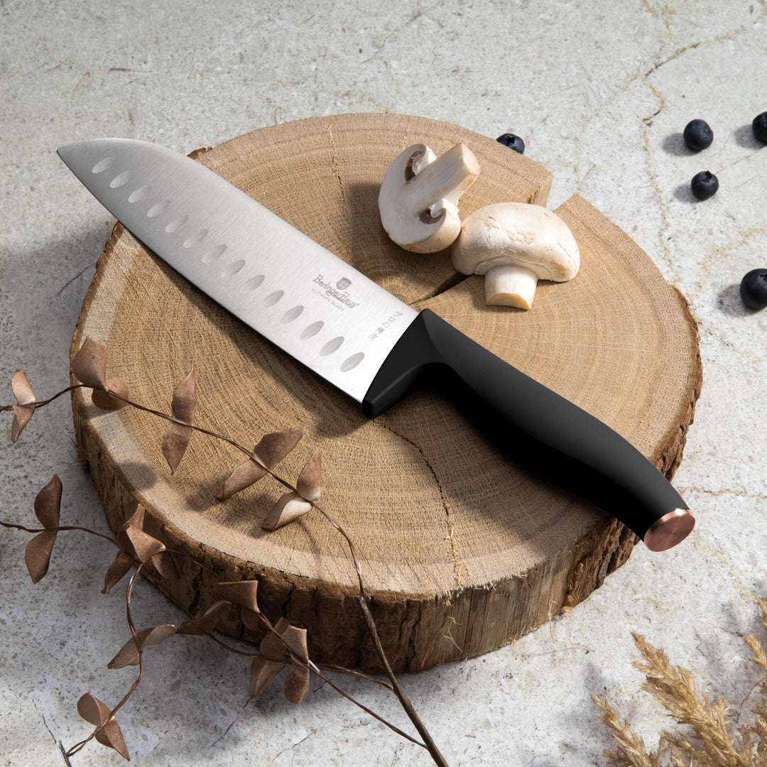 Berlinger Haus 6-Piece Stainless Steel Knife Set with Bamboo Stand – Black Rose