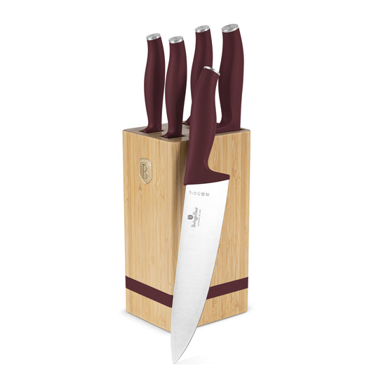 Berlinger Haus 6-Piece Stainless Steel Knife Set with Bamboo Stand – Leonardo