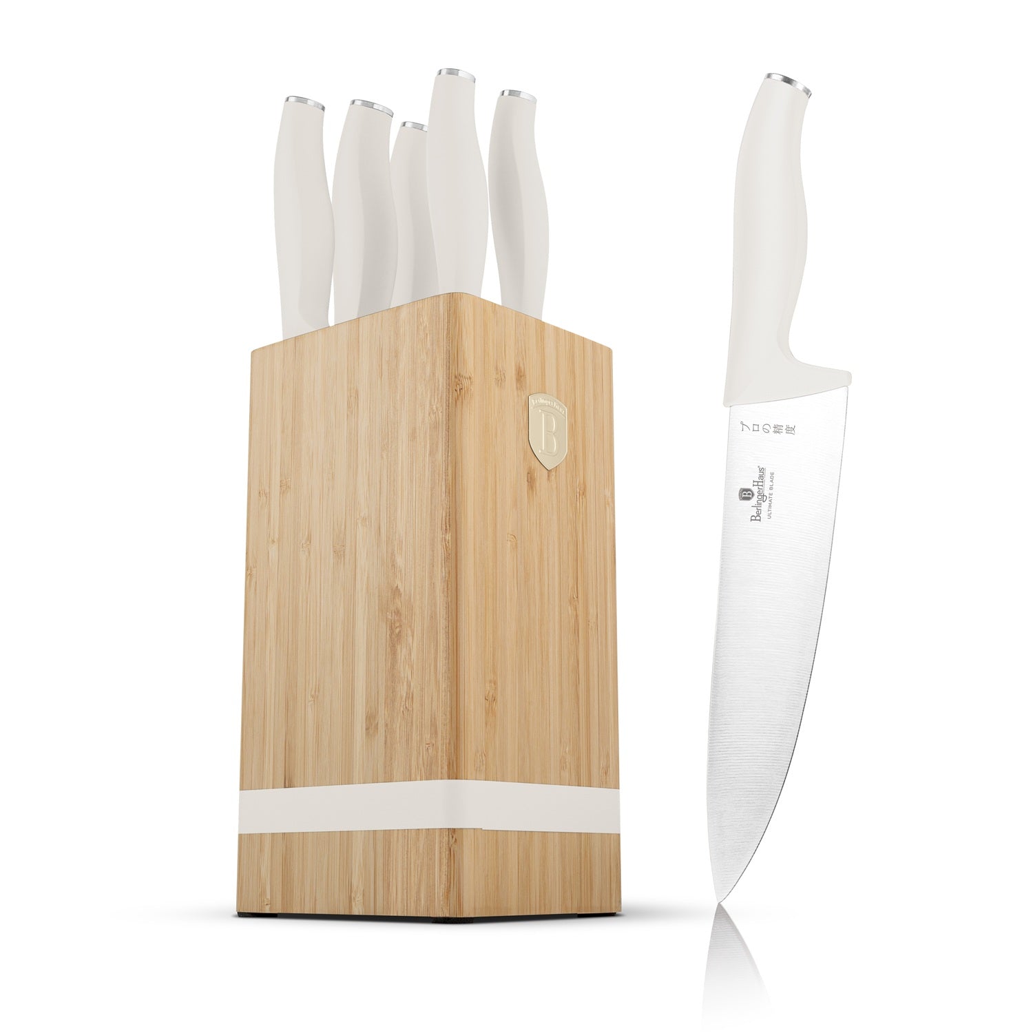 Berlinger Haus 6-Piece Stainless Steel Knife Set with Bamboo Stand – Sahara