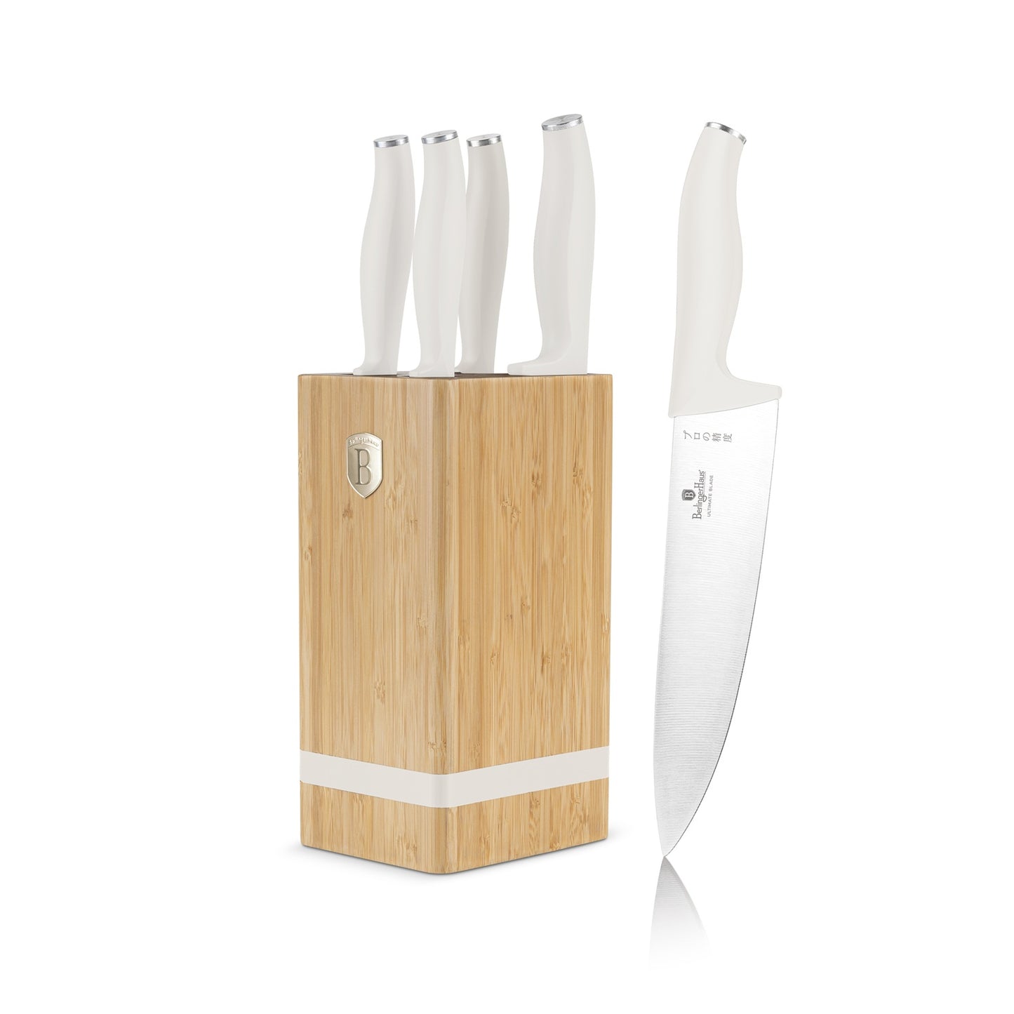 Berlinger Haus 6-Piece Stainless Steel Knife Set with Bamboo Stand – Sahara
